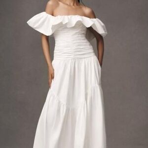 Anthropologie Strapless White Dress